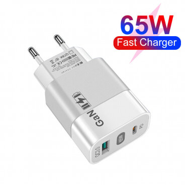 Incarcator Techsuit Rețea CHPD131 65W 3.25A 1 x USB-A - 1 x USB-C Alb