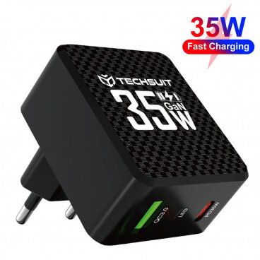 Incarcator Techsuit Rețea CHPD173 Tiny 35W 3A 1 x USB-A - 1 x USB-C Alb — imaginea 2