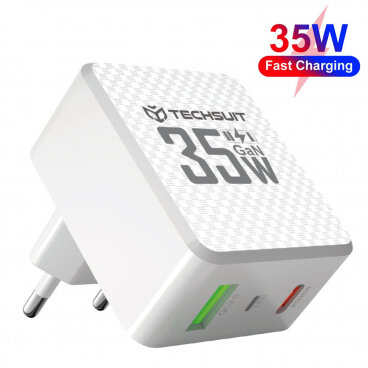 Incarcator Techsuit Rețea CHPD173 Tiny 35W 3A 1 x USB-A - 1 x USB-C Alb