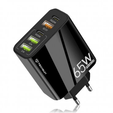 Incarcator Techsuit Rețea CHC2 PentaXPower 20W 3A 3 x USB-A - 2 x USB-C Negru
