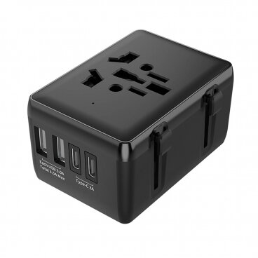 Incarcator Techsuit Rețea HHt204A Travel 15W 3A 2 x USB-A - 2 x USB-C Negru