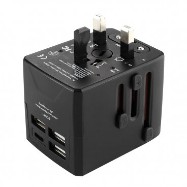 Incarcator Techsuit Rețea HHT520 Travel 15W 3A 3 x USB-A - 1 x USB-C Negru