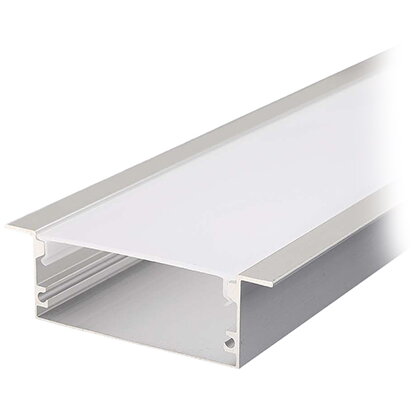 Profil Aluminiu pentru Banda LED 2m 50mm x 20mm Alb Metalic