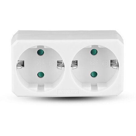 Adaptor 2 Prize 2x 16A Max 2300W Alb