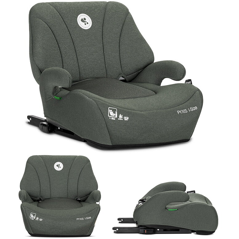 Inaltator Auto pentru Copii Pyxis i-Size Isofix tip Booster cu Spatar Detasabil 6-12 Ani 125-150 Cm Green