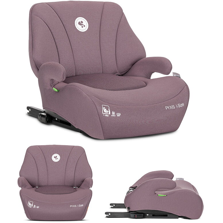 Inaltator Auto pentru Copii Pyxis i-Size Isofix tip Booster cu Spatar Detasabil 6-12 Ani 125-150 Cm Pink
