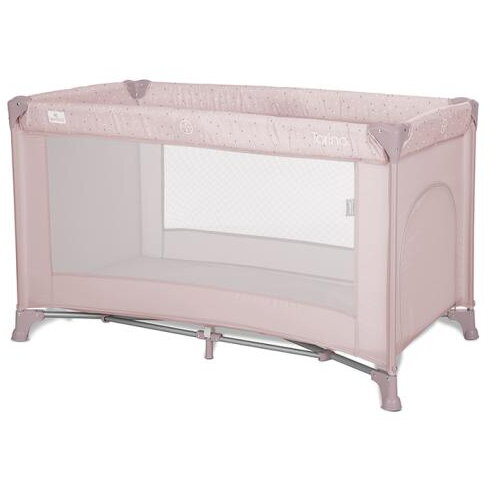 Patut Pliabil pentru Copii Torino 1 Nivel cu Saltea Inclusa si Usa Laterala cu Fermoar Pink