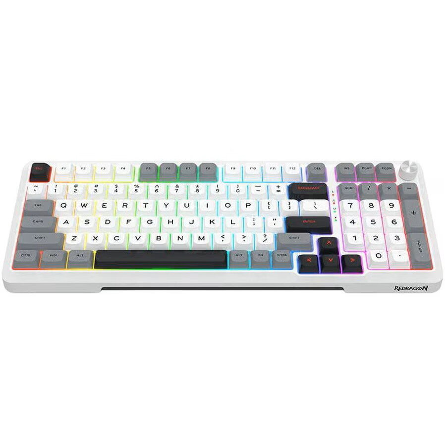 Tastatura Gaming K688WGL-RGB-PRO Mecanica Bluetooth Cu si Fara Fir Bragi Pro Alba/ Gri