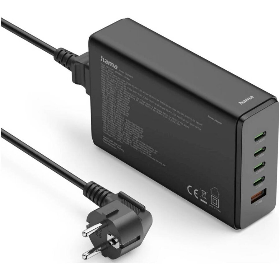 Statie de Incarcare 201977 Tehnologie GaN 4xUSB-C 1xUSB-A PD 240W Negru