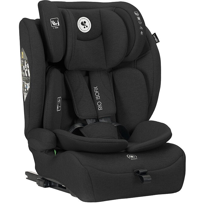 Scaun auto copil Scaun auto pentru copii, Rio, Isofix cu Top Tether, i-Size, 76-150 cm, 15 Luni-12 Ani, Black