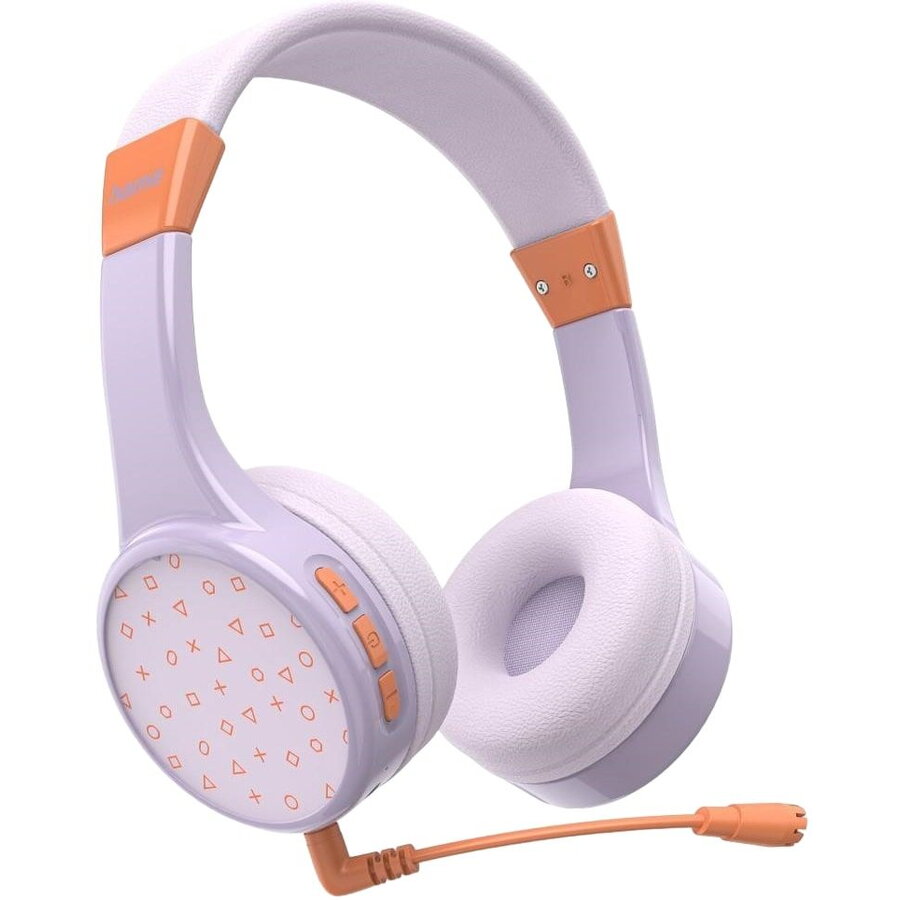 Casti pentru copii Hama Teens Guard II, Bluetooth 5.3, Microfon (Portocaliu/Mov) - imagine 2