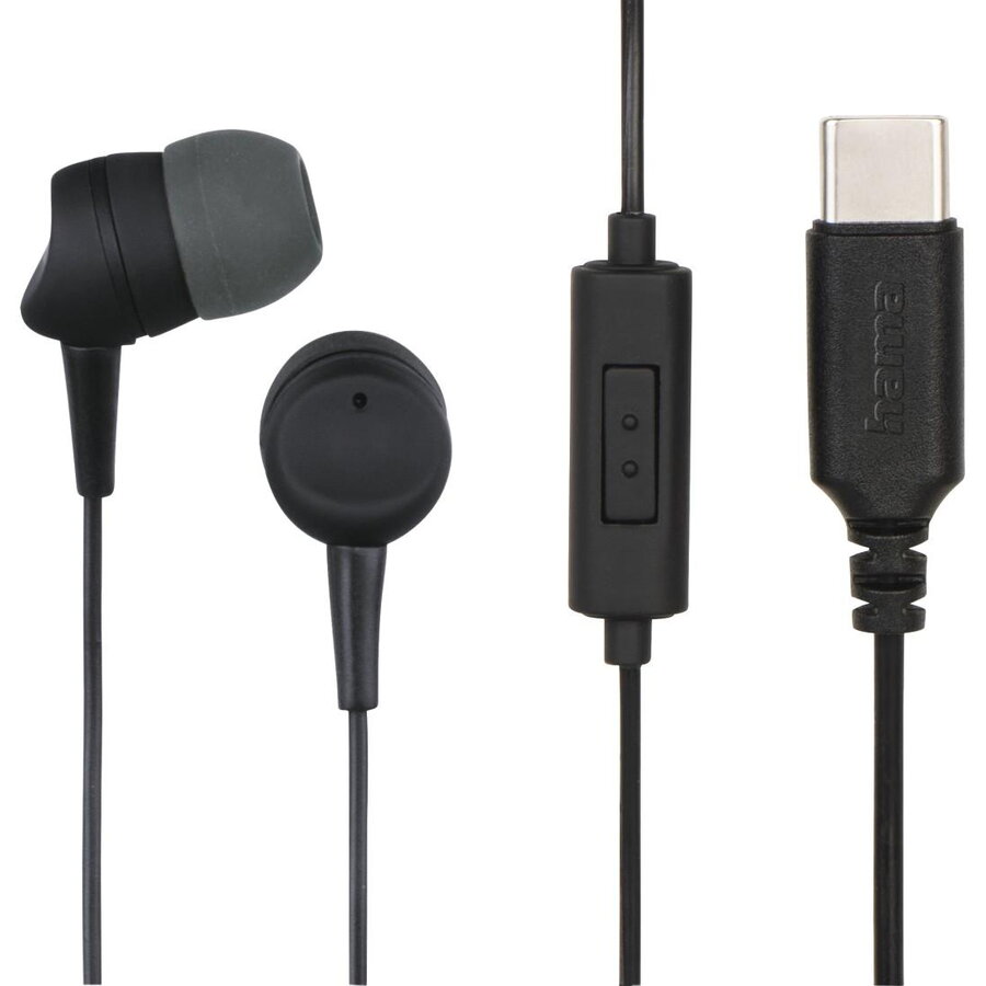 Casti Audio cu Fir Sea II cu Microfon USB-C Negru