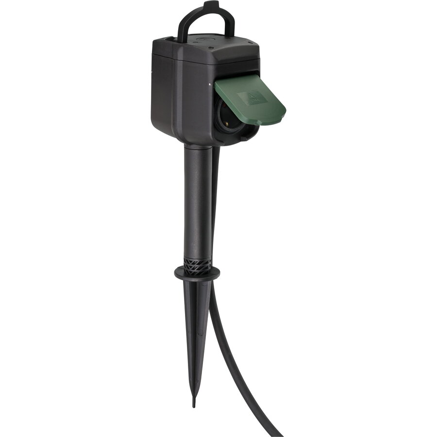 Prelungitor de Gradina Connect WiFi 2 Prize 230V/16A Tarus de Fixare Cablu 3M IP44 Negru