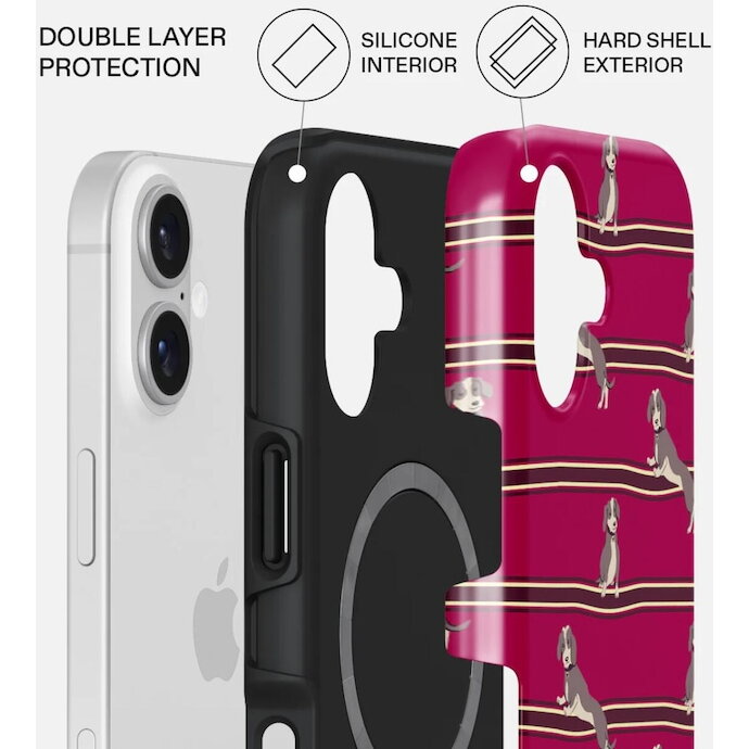 Husa Burga Dual Layer Magsafe On Hold iPhone 17 Vișiniu — imaginea 2