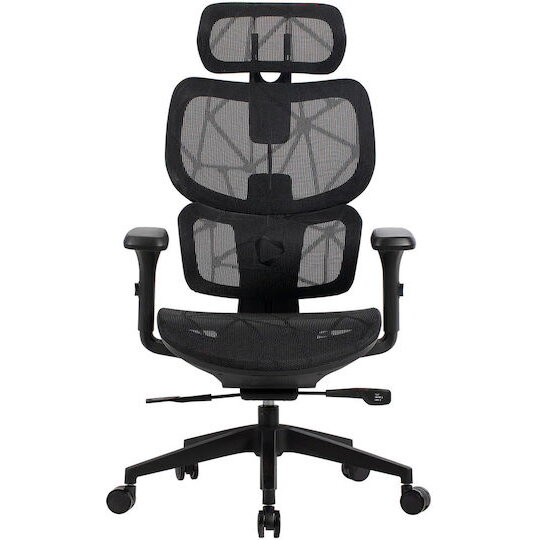 Scaun Gaming Ventra Premium Brate Reglabile din Plasa Mesh Negru