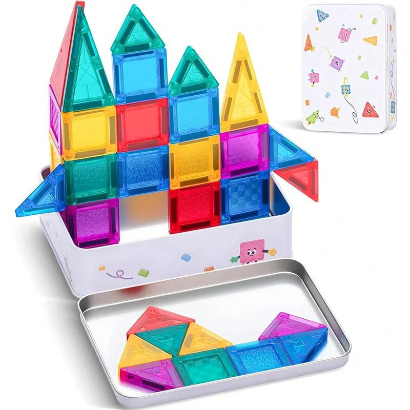 Set Magnetic de Constructie YL001 56 Piese Diverse Forme 3.75cm Multicolor