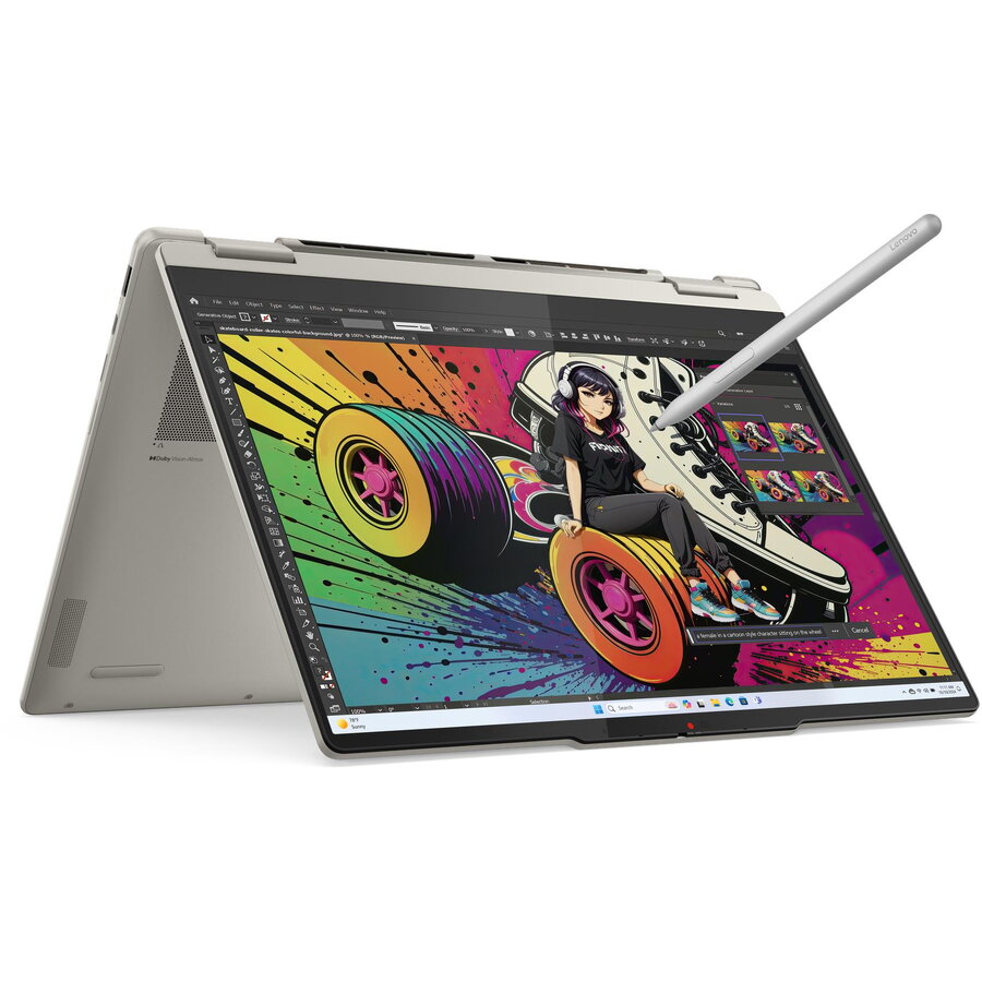 Laptop Lenovo 14'' Yoga 7 2-in-1 14AKP10, 2.8K OLED 120Hz Touch, Procesor AMD Ryzen™ Al 7 350 (16M Cache, up to 5.0 GHz), 32GB LPDDR5X, 1TB SSD, AMD Radeon 860M, Win 11 Home, Seashell, 3Yr Onsite Premium Care - imagine 2
