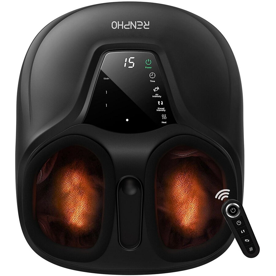Aparat de Masaj pentru Picioare Shiatsu / Compresie / Terapie cu Caldura Telecomanda Negru