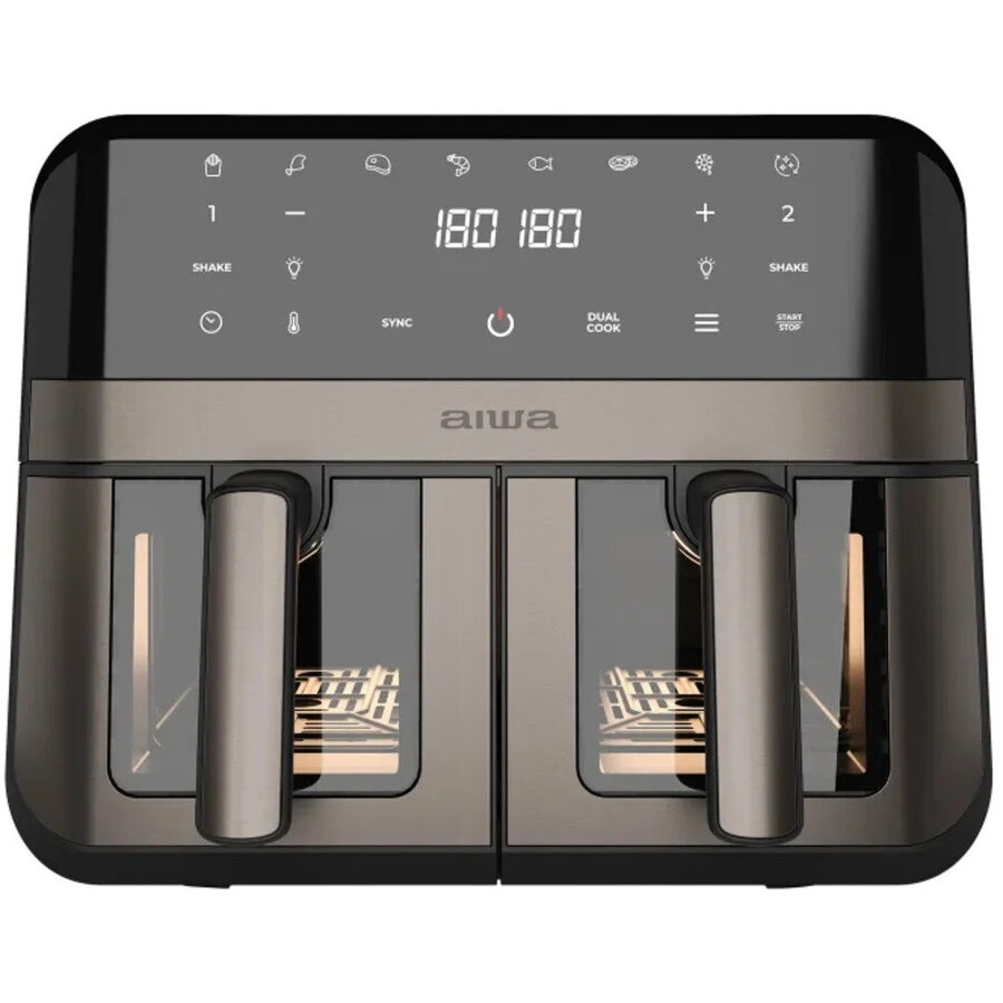 Friteuza cu Aer Cald AFR-9000 2400W 9L 8 programe 80 - 200 Grade Celsius 60min Defrost Autocuratare Negru