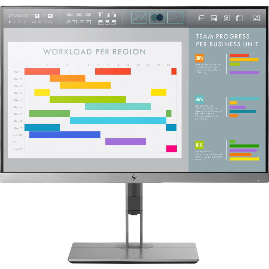 Monitor Refurbished  EliteDisplay E243, 24 Inch IPS, Full HD, HDMI, VGA, USB 3.0
