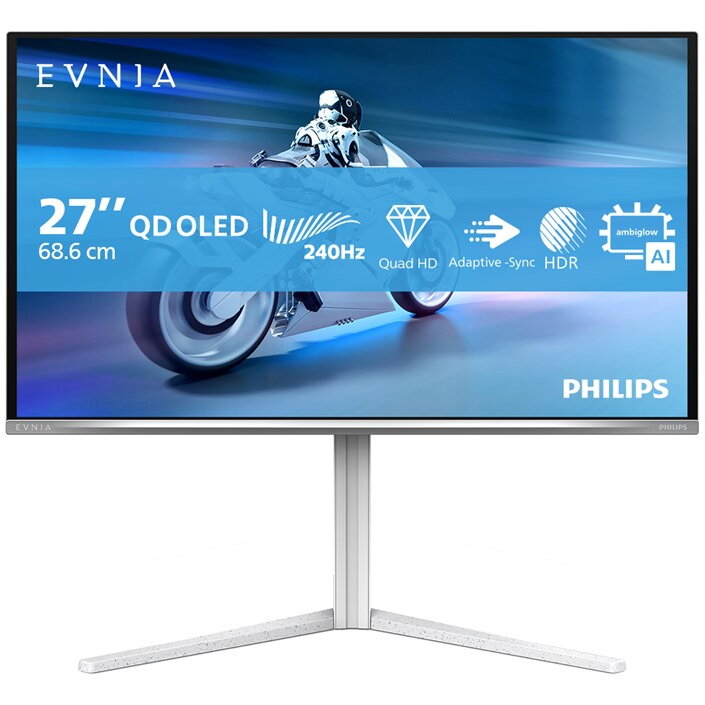 Monitor Evnia 6000 27M2N6501L/00 Computer 67.3cm 26.5Inch 2560 x 1440 Pixels Quad HD QD-OLED Alb