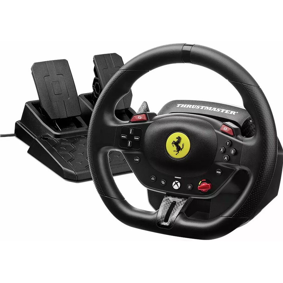 Set Volan Gaming si Pedale T98-X Ferrari  296 GTS pentru Xbox X/S si PC Negru