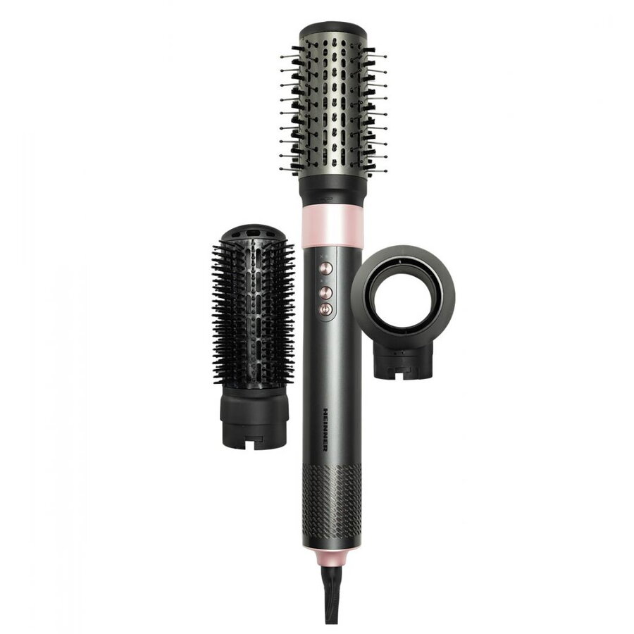 Perie de par HAS-Y15BLDC-GY3, Motor BLDC, Putere: 1300 W – 1500 W, 3 Trepte De Putere, 3 Setări De Temperatură, Ionizare, Accesorii: Perie Rotundă Medie, Perie Pentru Îndreptare, Uscător, Culoare: Gri Cu Roz.