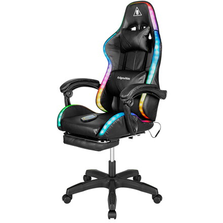 SCAUN GAMING GX-150 NEGRU LED MASAJ KRUGER&MATZ