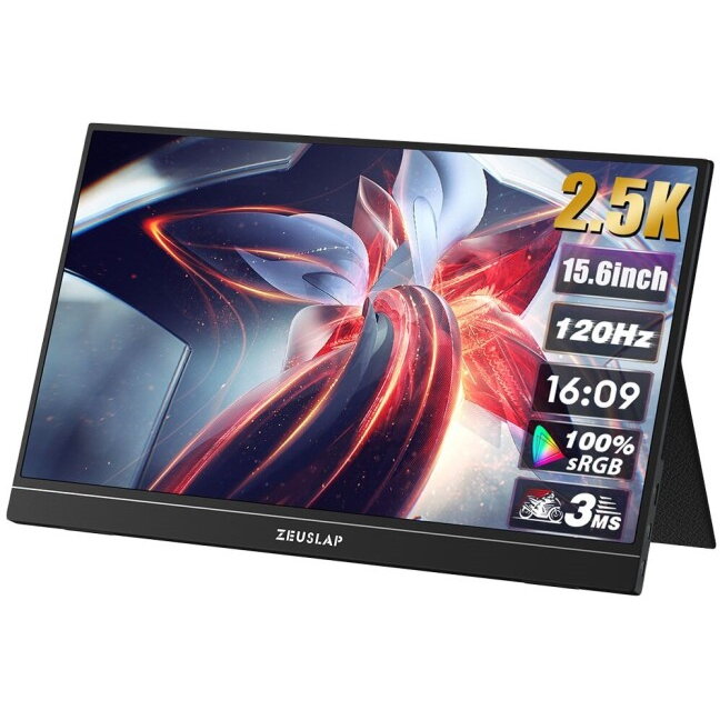 Monitor ZEUSLAP ZP156K 120Hz 2.5K IPS 15.6inch Negru