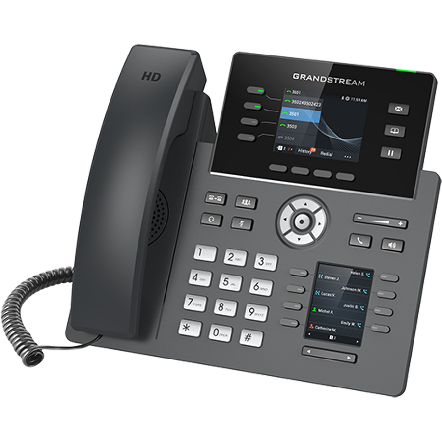 Telefon Fix IP Profesional Grandstream GRP2614 Afișaj Dual LCD Wi-Fi Bluetooth Negru — imaginea 3
