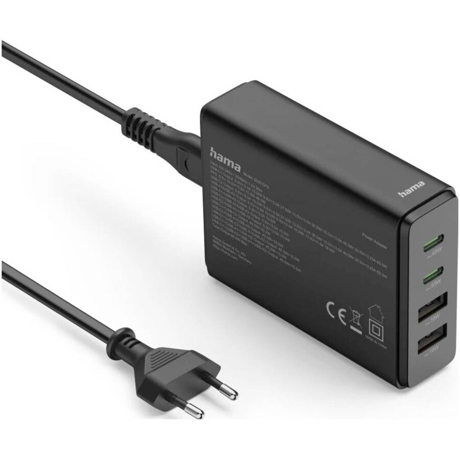 Statie de Incarcare GaN 2xUSB-C 2xUSB-A PD Putere 65W Negru