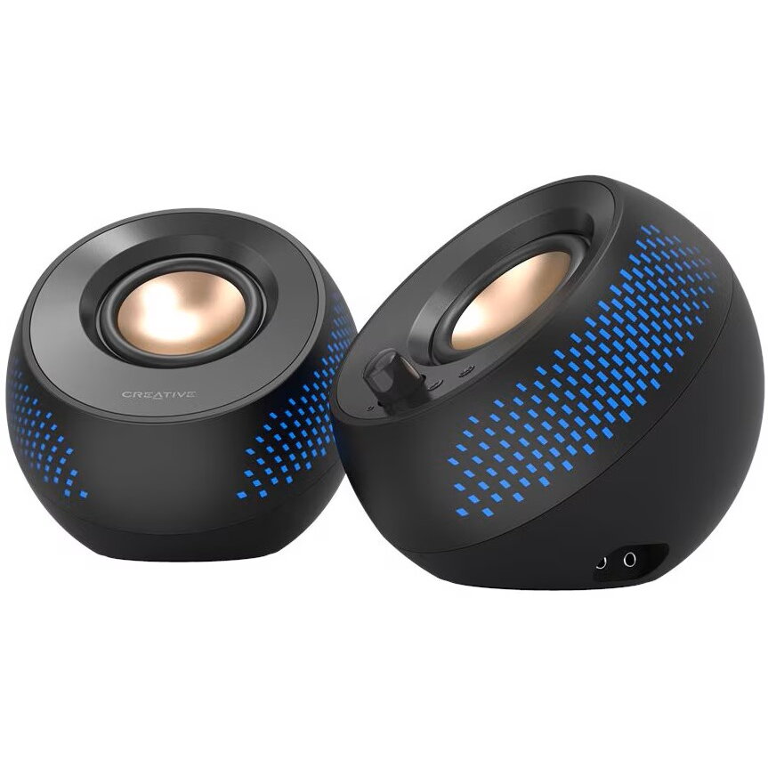Boxe PC 51MF1715AA000 Pebble X USB-C 2.0 Speakers Bluetooth 5.3 Iluminare RGB Aux Negru