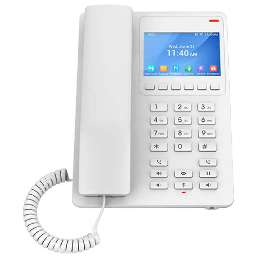 Telefon Fix IP Hotel Grandstream GHP630W cu 2 Linii Wi-Fi Dual Band Alb