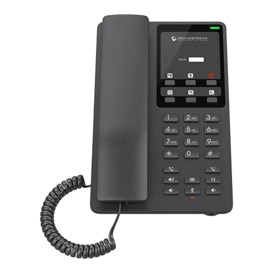 Telefon Fix IP de Hotel Grandstream GHP621W cu 2 Linii Wi-Fi Dual Band Negru