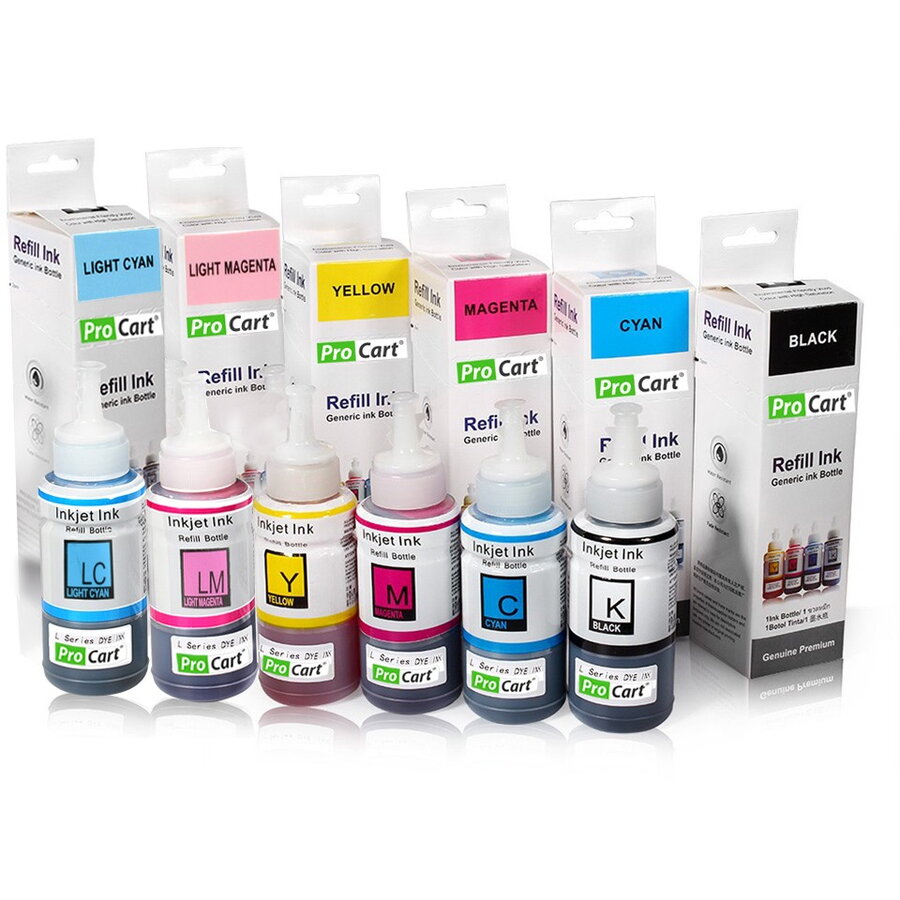 Set 6 Culori Cerneala Refill Foto Dye pentru Epson Seria l