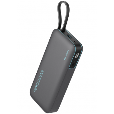Baterie Externa 20000mAh 55W QC + PD 1 x USB-A - 2 x USB-C Gri