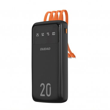 Baterie Externă Dudao K6Pro+ 20000mAh 10W 1 x Lightning - 1 x MicroUSB - 1 x USB-A - 1 x USB-C Negru