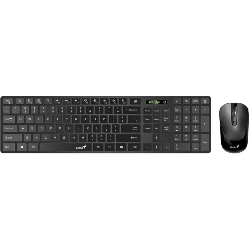 Kit tastatura si mouse Wireless Tastatura Wireless 104 Taste (Multimedia) + Mouse Wireless 1200DPI 3 Butoane BT5.3 + 2.4G USB Negru