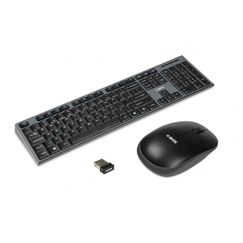 Kit tastatura si mouse RF Wireless English Standard 104 Taste Negru