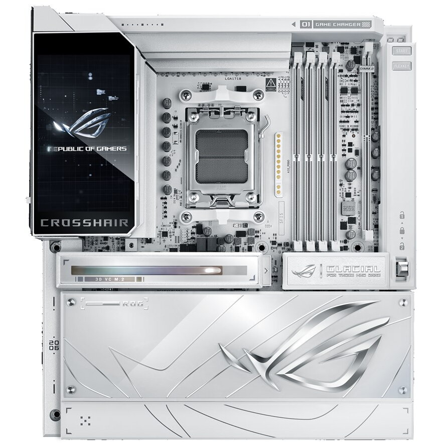 Placa de baza ROG CROSSHAIR X870E GLACIAL AMD X870E Socket AM5 Extended ATX