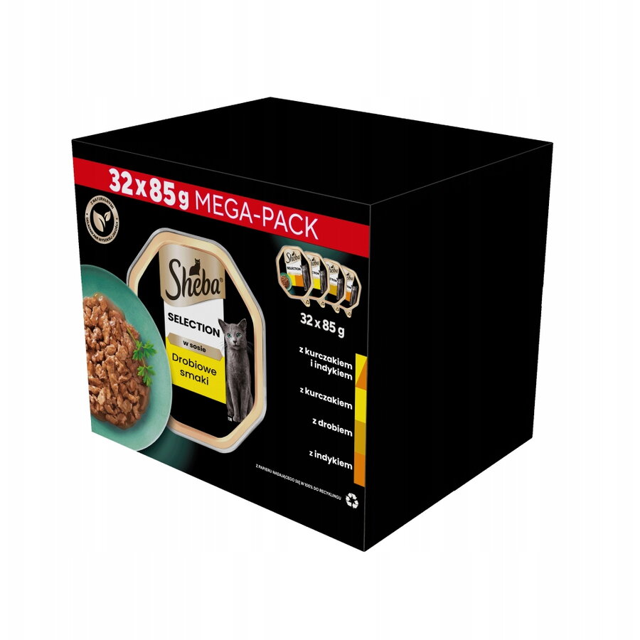 Hrana Umeda pentru Pisici Sheba Sos Pui Curcan 32x 85g