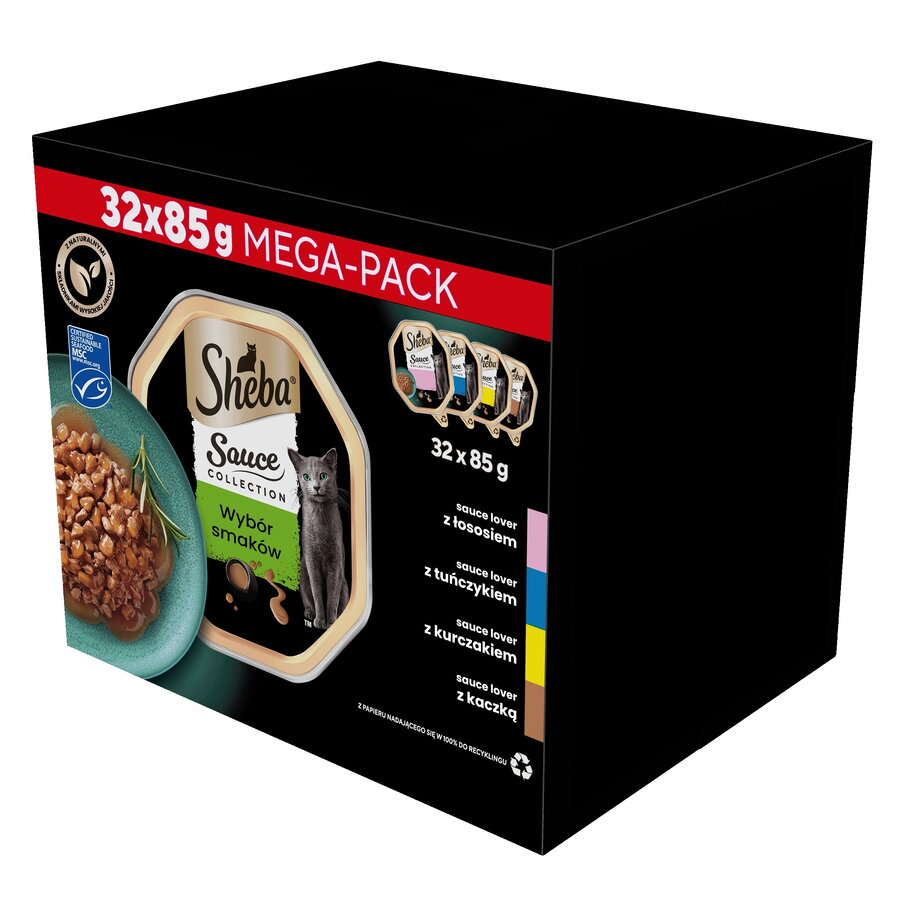 Hrana Umeda pentru Pisici Sheba Sos Mix Carne Peste 32x 85g