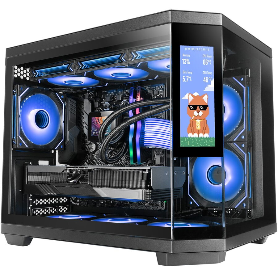 Carcasa Mars Gaming MC3TCORELCDM Mini Tower Negru
