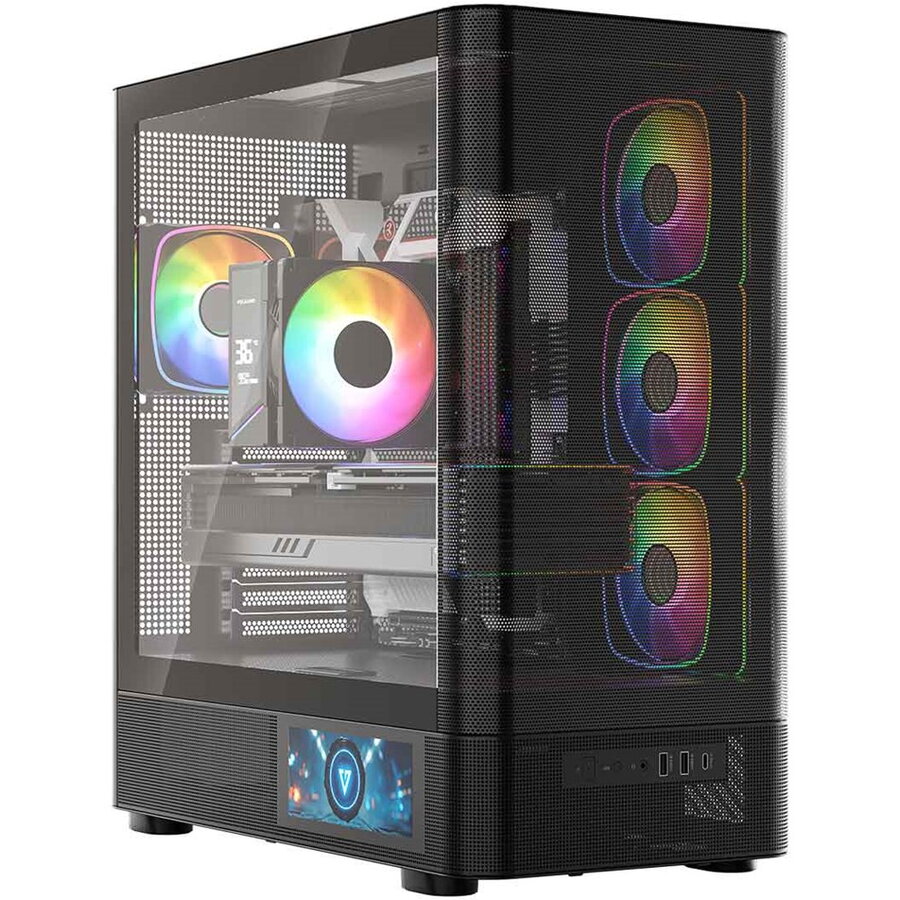 Carcasa Volcano Volcano AQ400 ARGB Midi Black