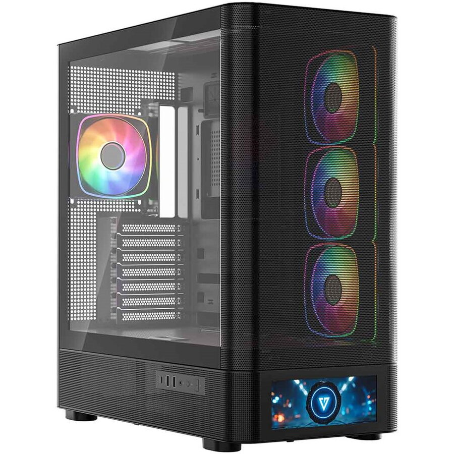 Carcasa Modecom Volcano Volcano AQ500 ARGB Midi Black — imaginea 2