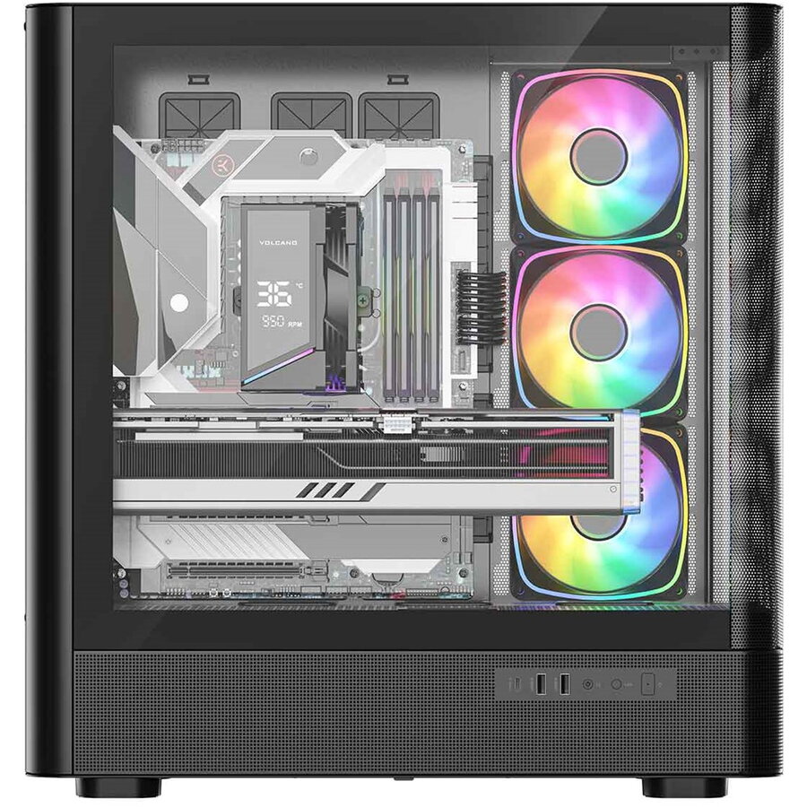 Carcasa Modecom Volcano Volcano AQ500 ARGB Midi Black — imaginea 4
