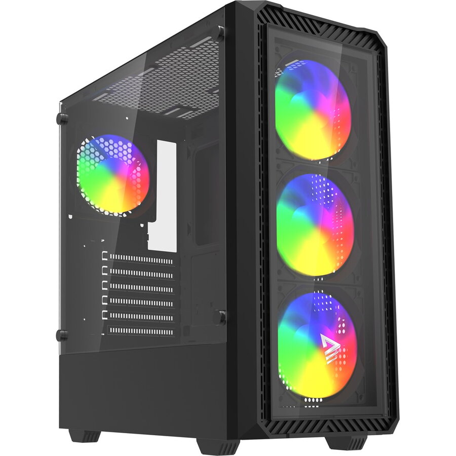 Carcasa Noctis Glass RGB Cube Black