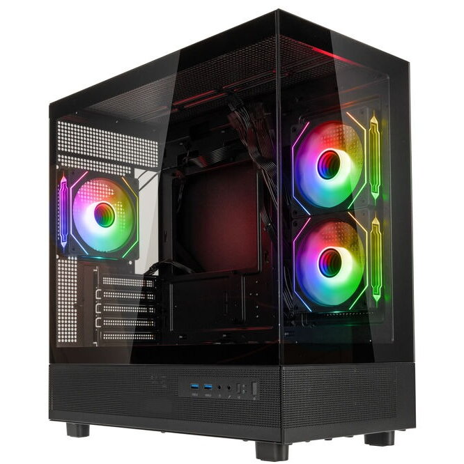Carcasa GSI SmartAssembly ARGB Glass Micro-ATX 650W Bronze Negru