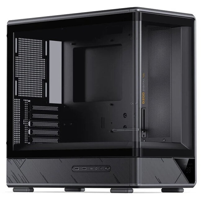 Carcasa D200 Midi-Tower mATX Tempered Glass Mini Temp Display Negru