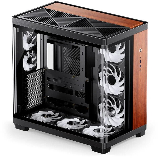 Carcasa TK-4 Wood Midi-Tower ATX Tempered Glass Negru